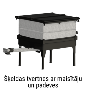 Šķeldas tvertnes ar maisītāju un padeves