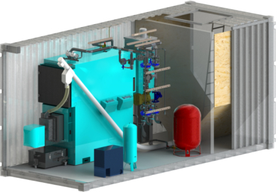 Centrometal Konteinertipa katlumājas, darbināmas ar koksnes granulām - CKK-P 14 - 500 kW